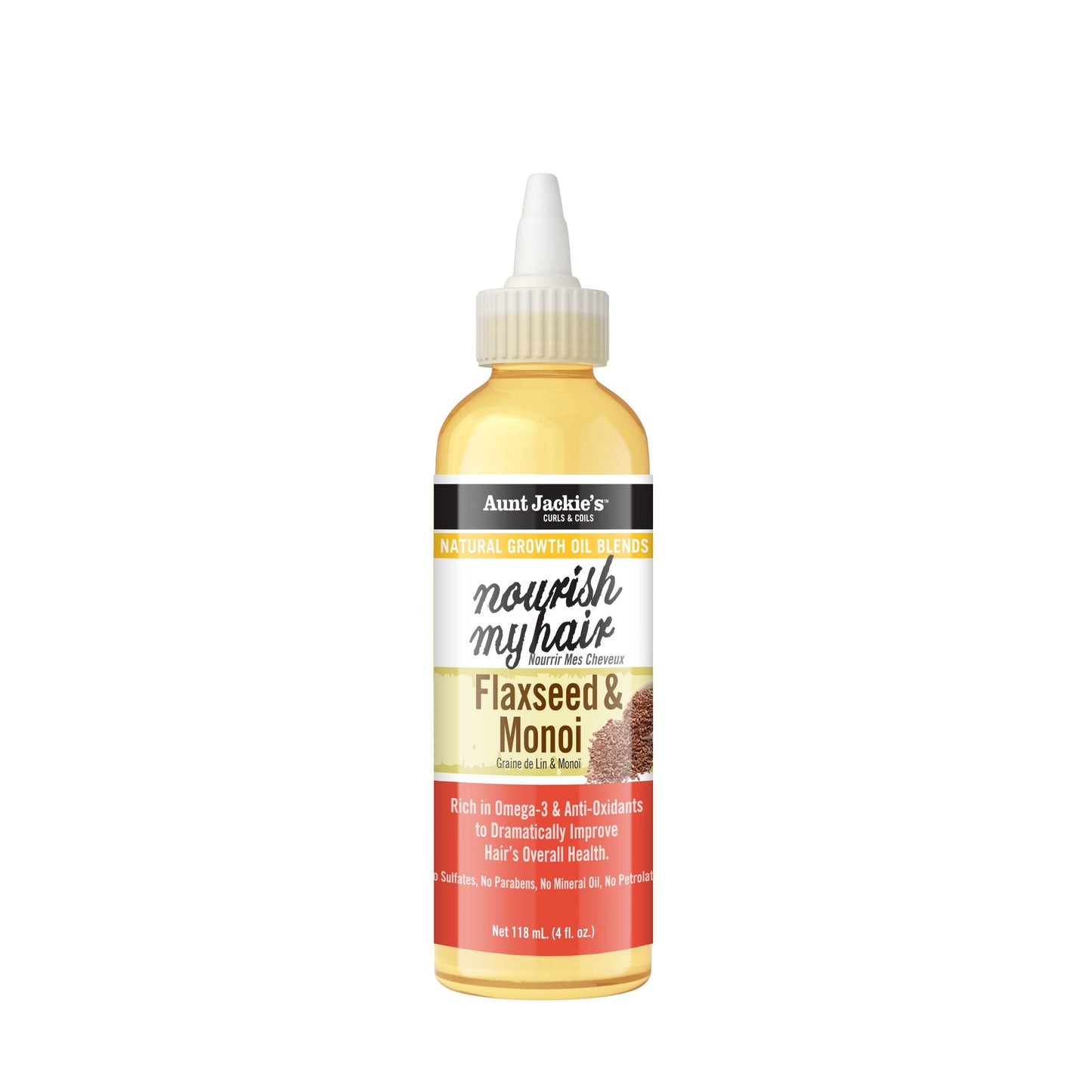 Aunt Jackie's Natural Growth Oil Blend – 4 oz – Nourish My Hair – Flaxseed & Monoi product image