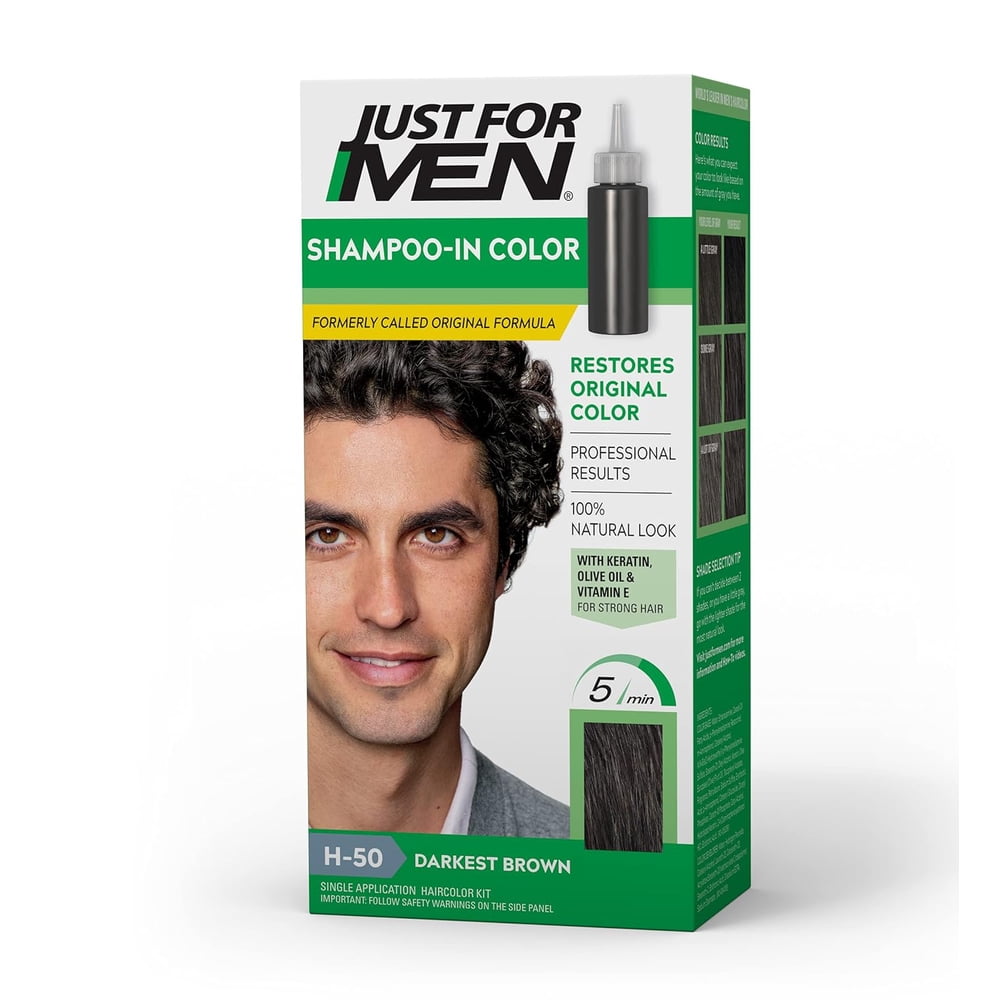 Just For Men Shampoo-In Hair Color – H-50 Darkest Brown product image