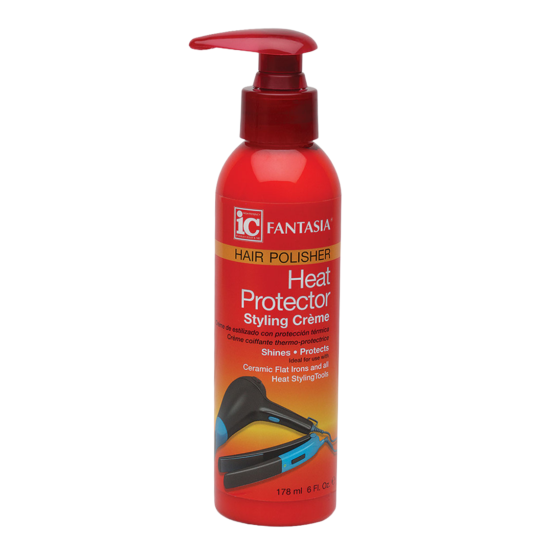 Fantasia IC Heat Protector Styling Crème Pump 6 oz bottle on white background