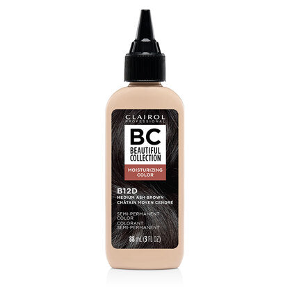 Clairol Professional Beautiful Collection 12D Medium Ash Brown 3 oz bottle on white background