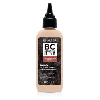Clairol Professional Beautiful Collection 8D Light Ash Brown 3 oz bottle on white background