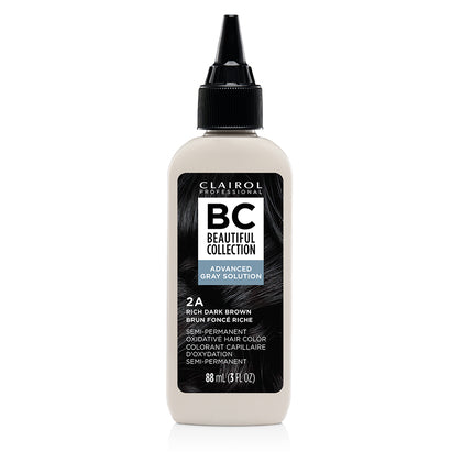 Clairol Professional Beautiful Collection Advanced Gray Solution 2A Rich Dark Brown 3 oz bottle on white background