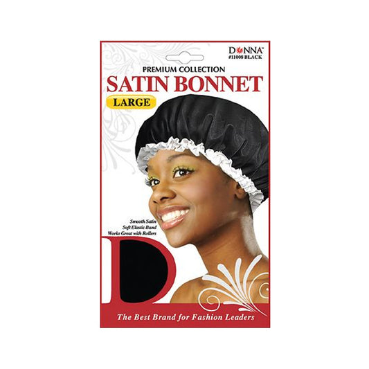 Donna Collection Premium Satin Bonnet – Large – Black product image