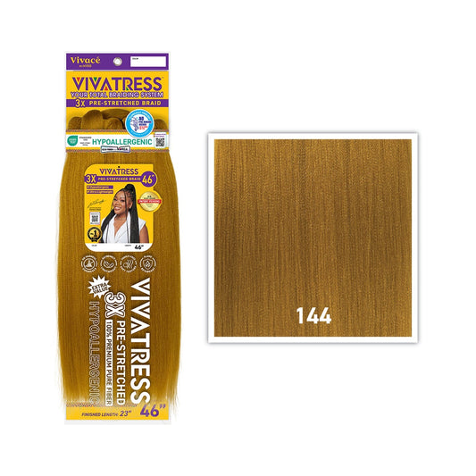 VIVATRESS 3X Pre-Stretched Braiding Hair – 46″ & 56″ — 144 - Golden Blonde