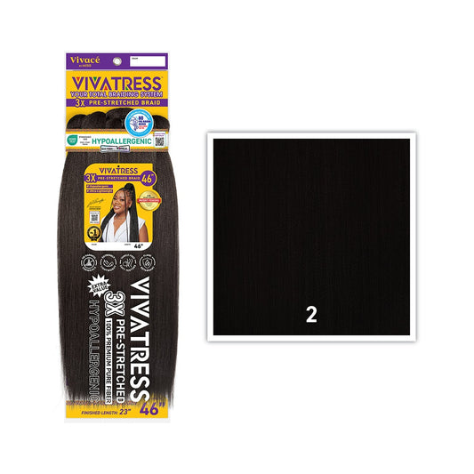VIVATRESS 3X Pre-Stretched Braiding Hair – 46″ & 56″ — 2 - Dark Brown