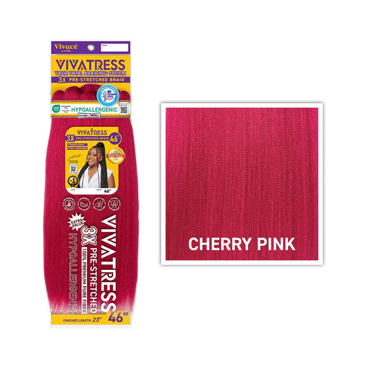 VIVATRESS 3X Pre-Stretched Braiding Hair – 46″ & 56″ — Cherry Pink