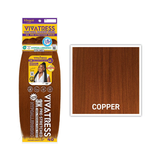 VIVATRESS 3X Pre-Stretched Braiding Hair – 46″ & 56″ — Copper