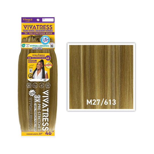 VIVATRESS 3X Pre-Stretched Braiding Hair – 46″ & 56″ — M27/613 - Honey Blonde / Light Blonde Mix