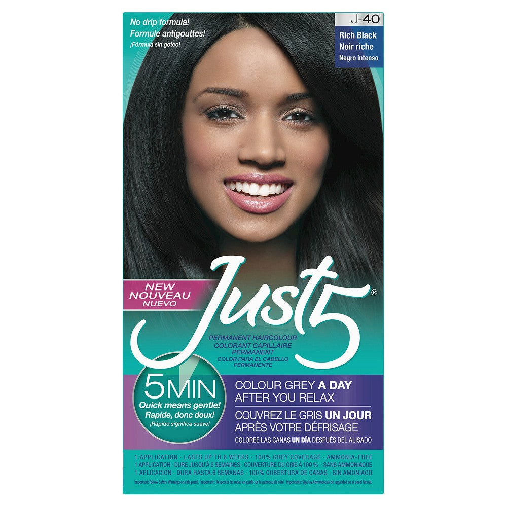 Just 5 Women's 5-Minute Permanent Hair Color – J-40 Rich Black product image
