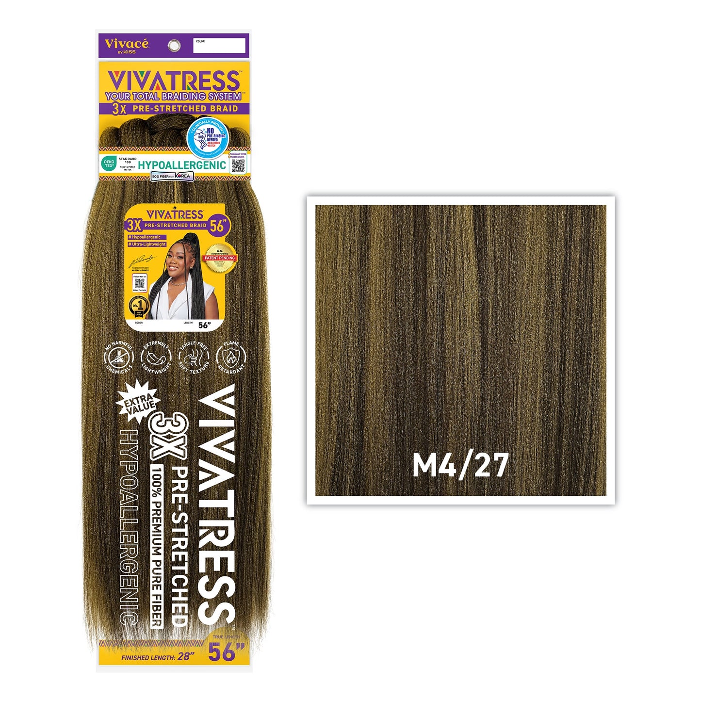 VIVATRESS 3X Pre-Stretched Braiding Hair 56" in M4/27