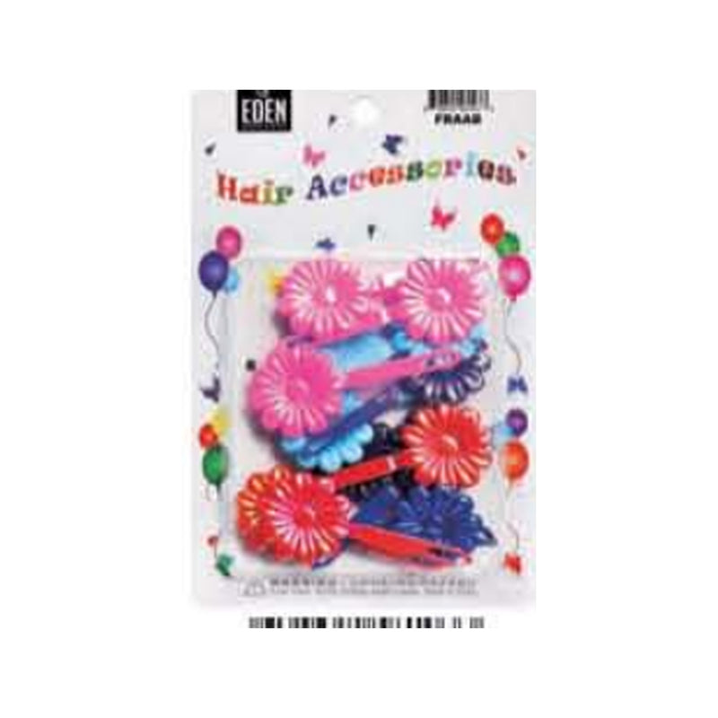 Eden Flower Hair Barrettes – 12 Pack – Assorted Bright – one 12-piece retail package