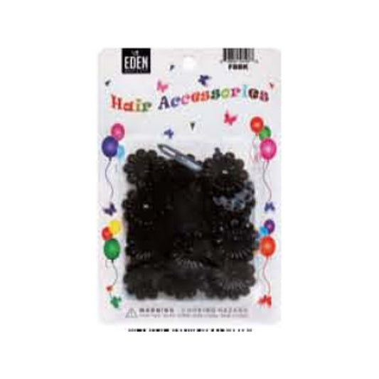 Eden Flower Hair Barrettes – 12 Pack — Black