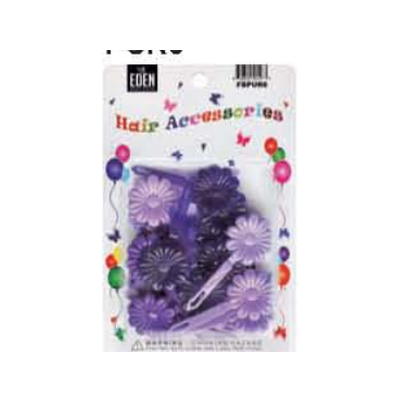 Eden Flower Hair Barrettes – 12 Pack – White – one 12-piece retail package