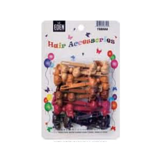 Eden Bow Tie Ribbon Hair Barrettes – 12 Pack — Brown Mix