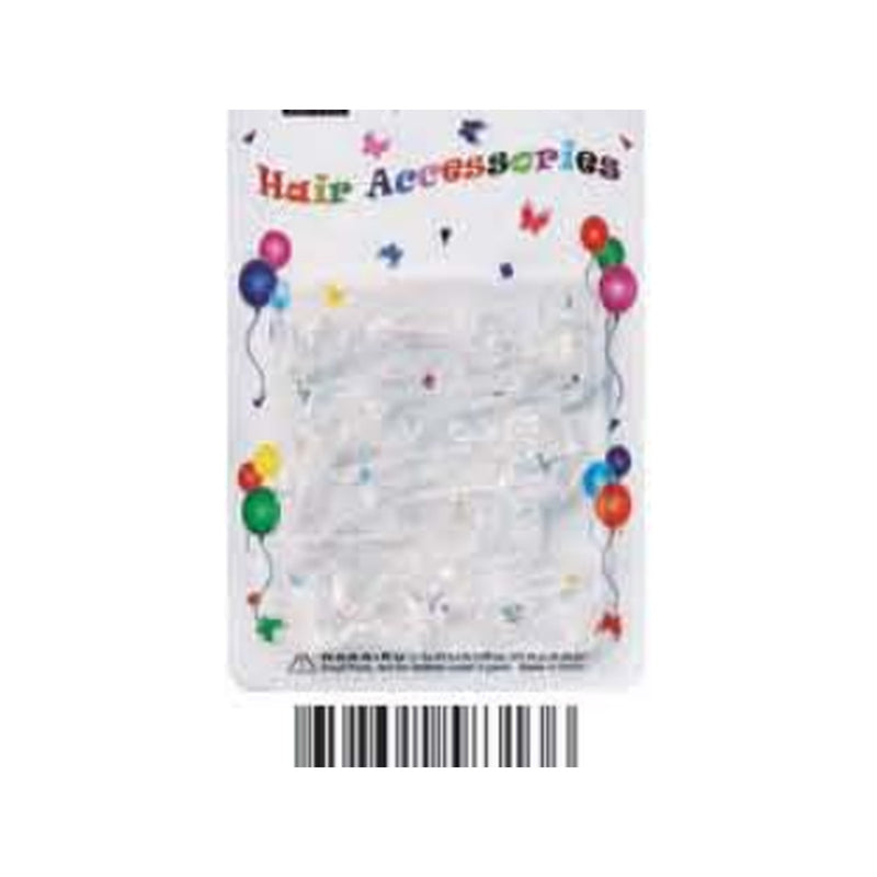Eden Bow Tie Ribbon Hair Barrettes – 12 Pack – Clear – one retail package