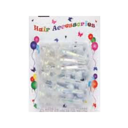 Eden Bow Tie Ribbon Hair Barrettes – 12 Pack — Metallic Silver