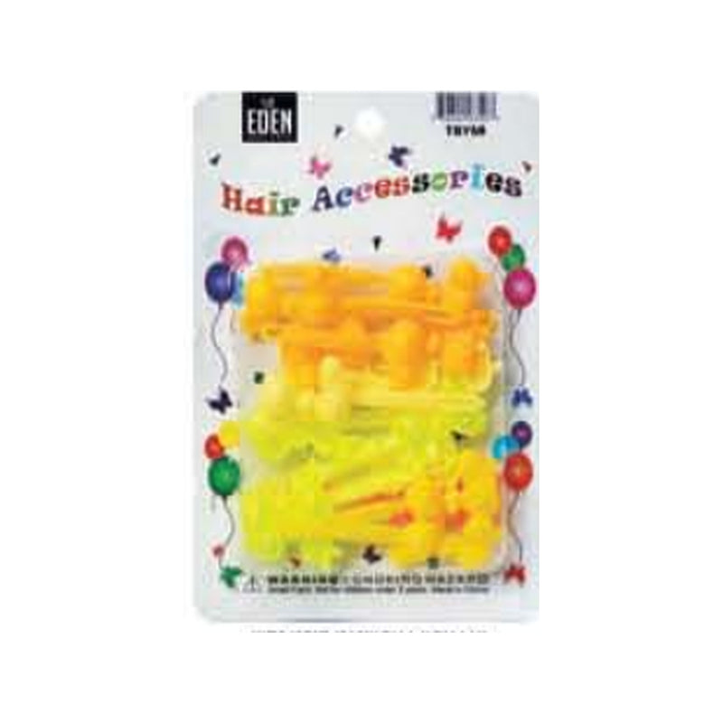 Eden Bow Tie Ribbon Hair Barrettes – 12 Pack – Yellow & Orange – one retail package
