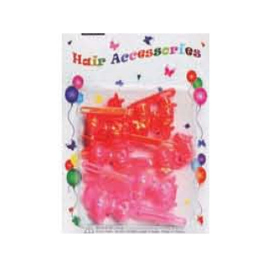 Eden Bow Tie Ribbon Hair Barrettes – 12 Pack — Translucent Assorted