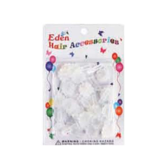 Eden Mini Flower Hair Barrettes – 12 Pack — Clear