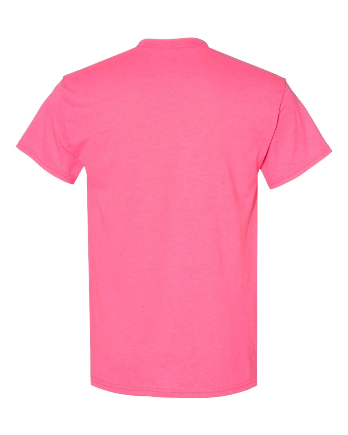 Custom Gildan 5000 adult T-shirt in Safety Pink — back