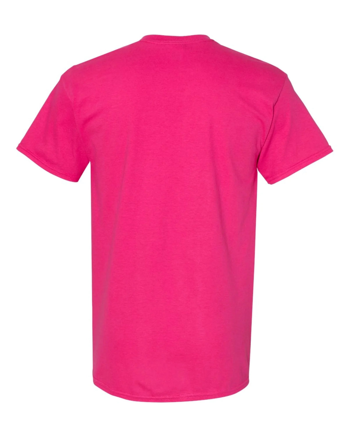 Custom Gildan 5000 adult T-shirt in Heliconia — back