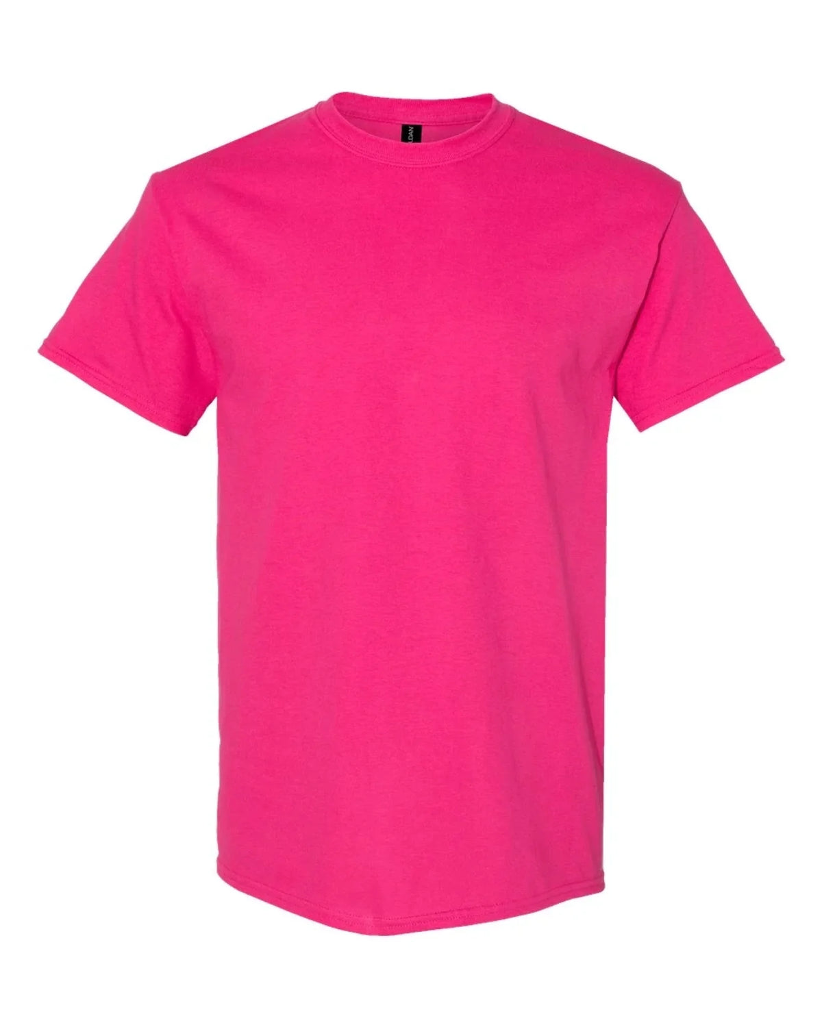 Custom Gildan 5000 adult T-shirt in Heliconia — front