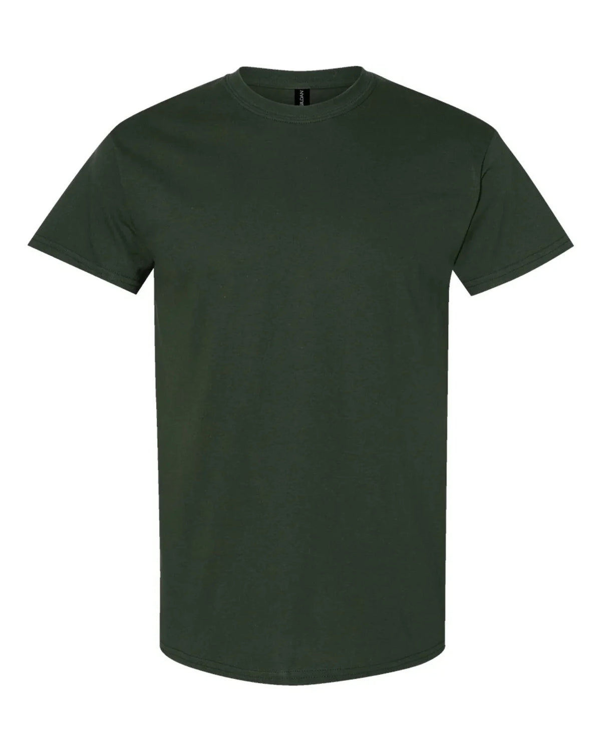 Custom Gildan 5000 adult T-shirt in Forest Green — front