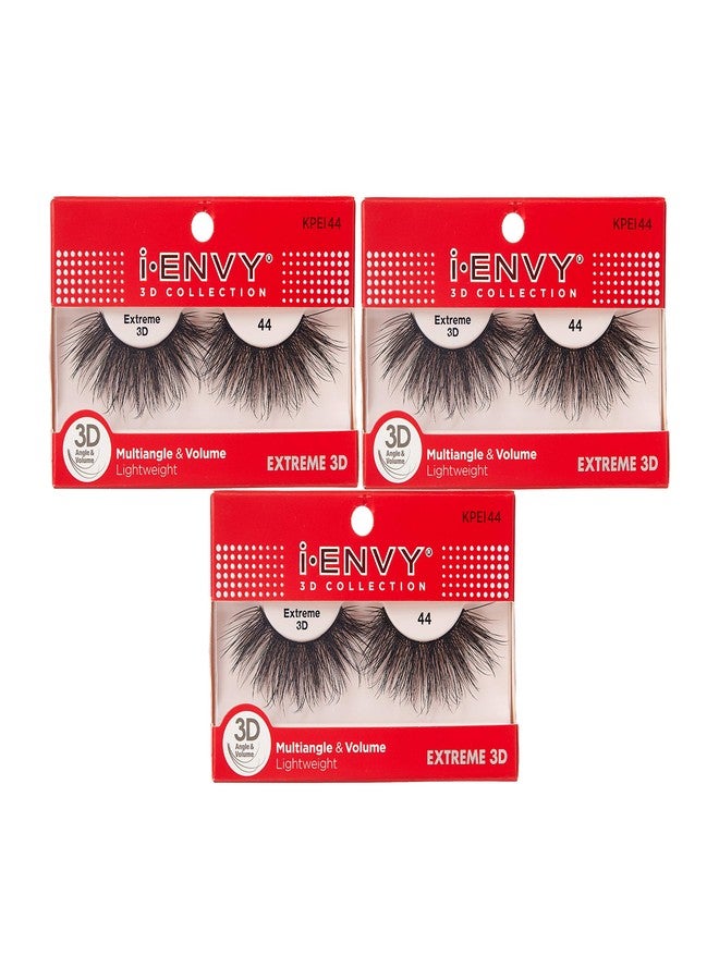 i-ENVY 3D Collection Strip Lashes – Extreme 44 – one retail unit