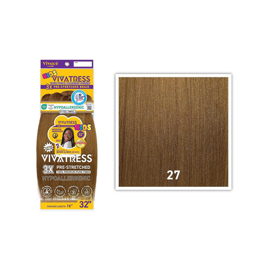 VIVATRESS 3X Kids Pre-Stretched Braiding Hair 32″ — 27 - Honey Blonde