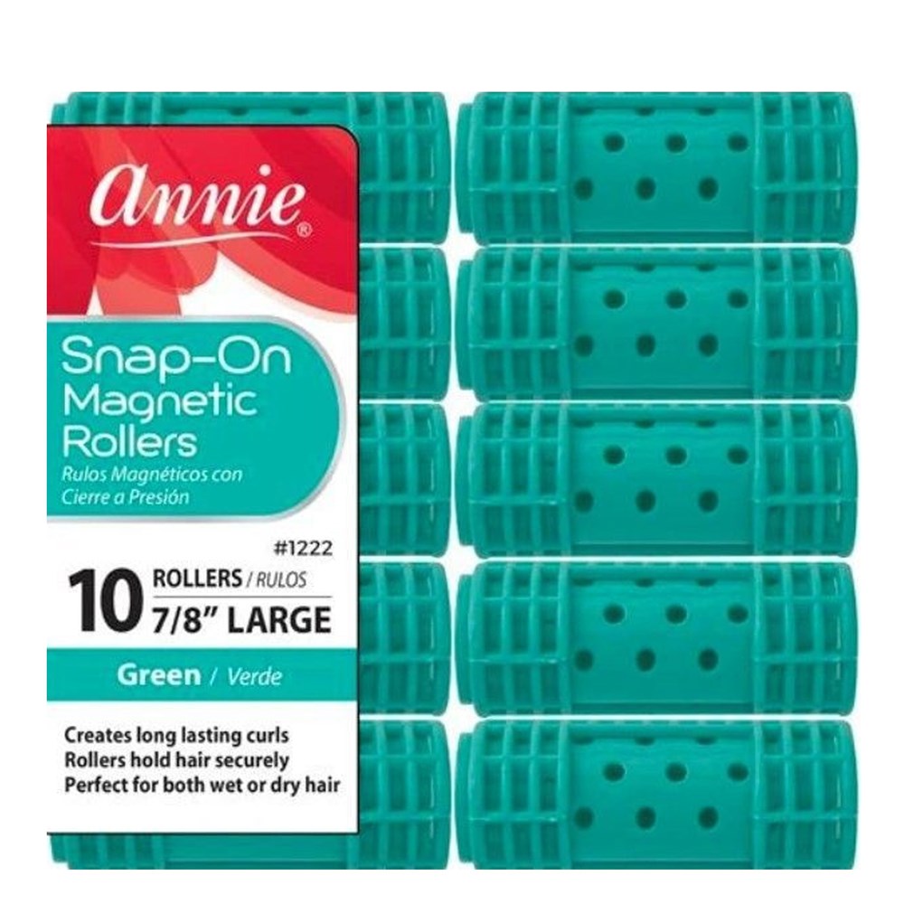 Annie Snap-On Magnetic Rollers - Large 7/8" - Green - 10 pcs product image
