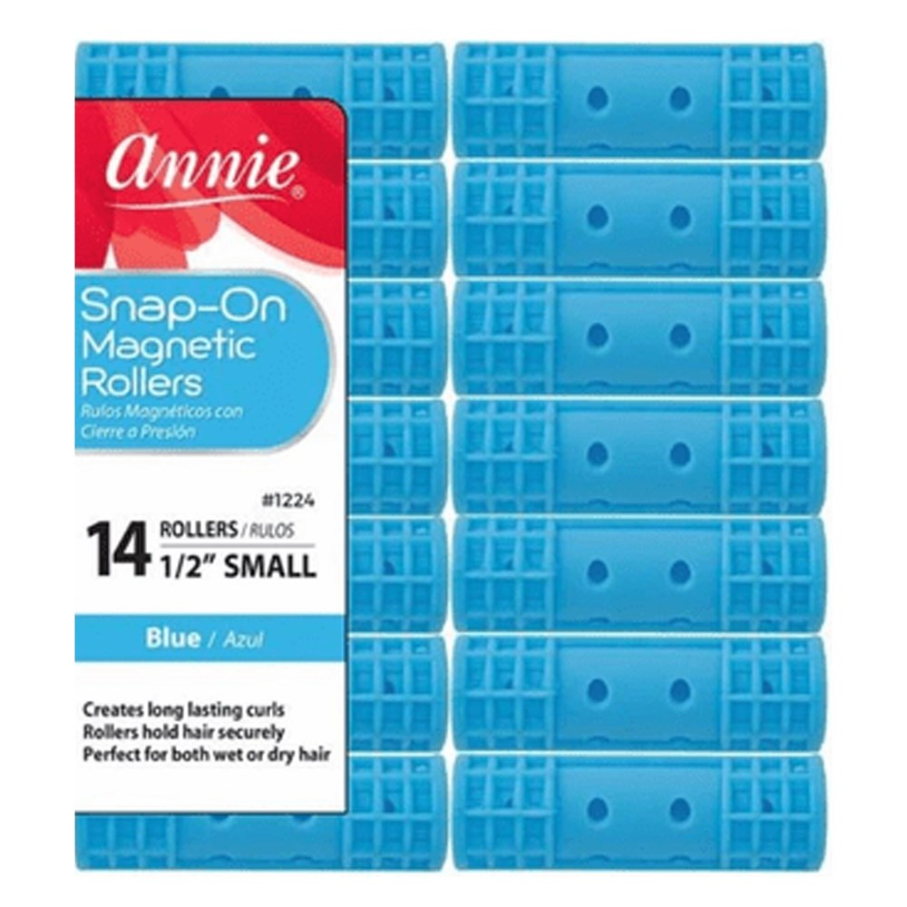 Annie Snap-On Magnetic Rollers - Small 1/2" - Blue - 14 pcs product image