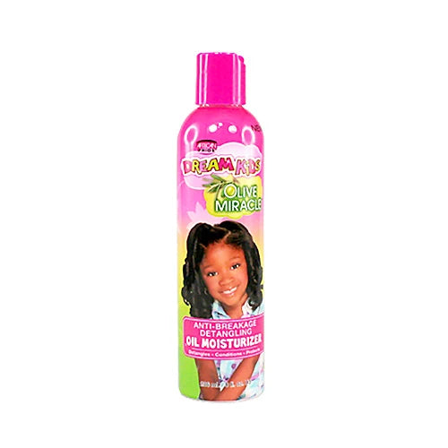 African Pride Dream Kids Olive Miracle Anti-Breakage Detangling Oil Moisturizer 8 oz bottle on white background