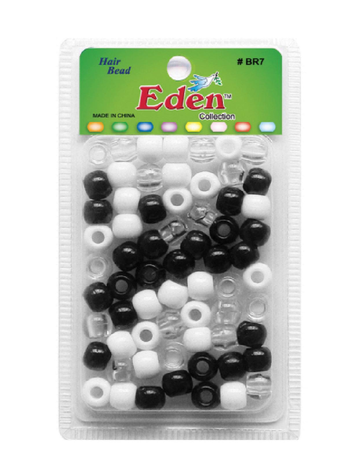 Eden BR7 Big Round Hair Beads – Clear, White & Black Mix product image