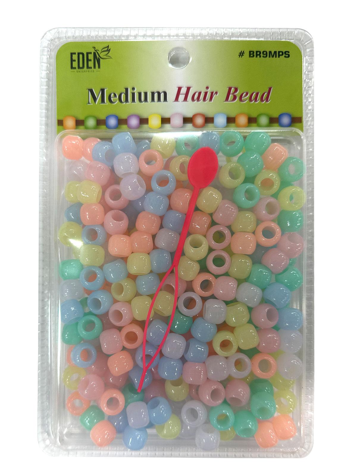 Eden BR9 X-Large Blister Medium Round Hair Beads – Metallic Pastel product image