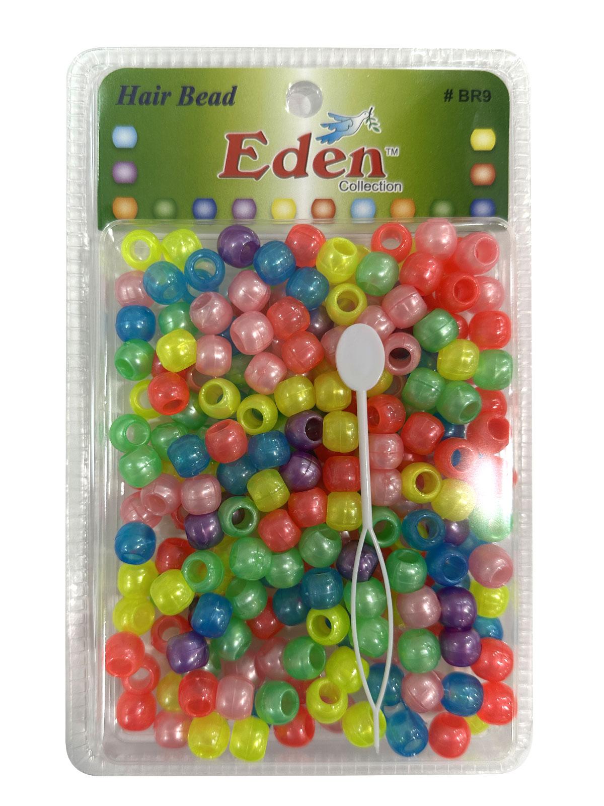 Eden BR9 X-Large Blister Medium Round Hair Beads – Pastel Assorted product image