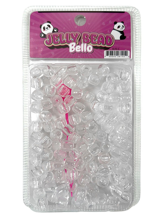 Eden Jelly Medium Round Hair Beads — Clear