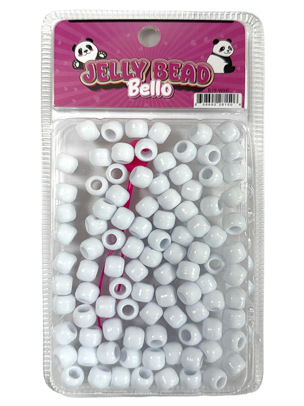 Eden Jelly Medium Round Hair Beads – White product image