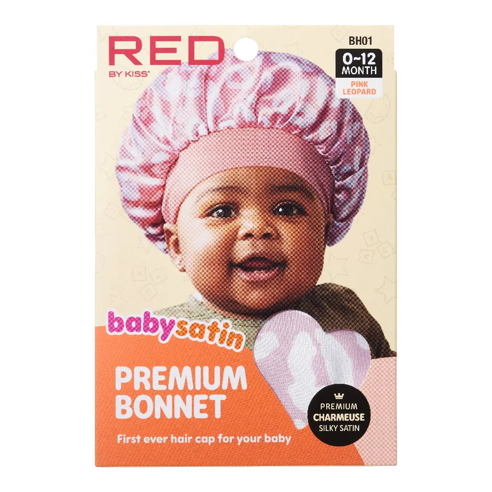 RED by KISS Baby Satin Hair Bonnet – Pink Leopard product image