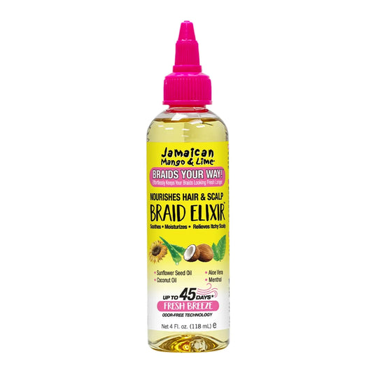 Jamaican Mango & Lime Braid Elixir 4 oz applicator bottle on white background