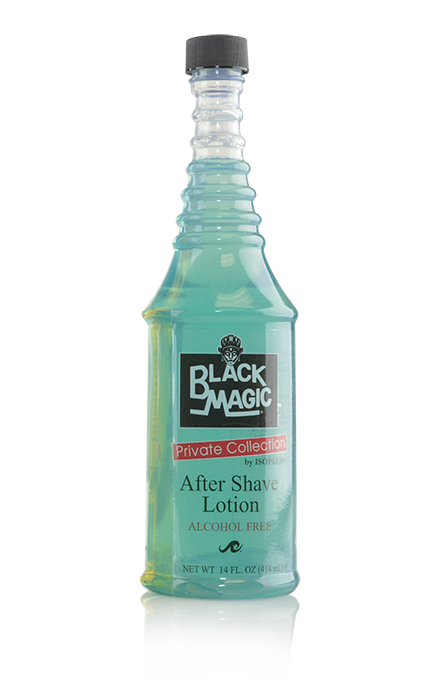 Black Magic Alcohol-Free After Shave Lotion 14 oz bottle on white background