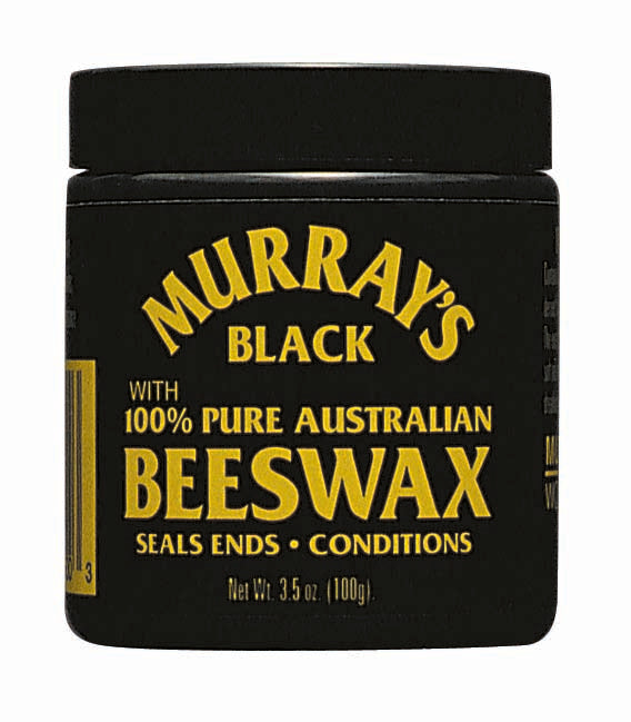 Murray's 100% Pure Australian Beeswax Black 3.5 oz jar on white background