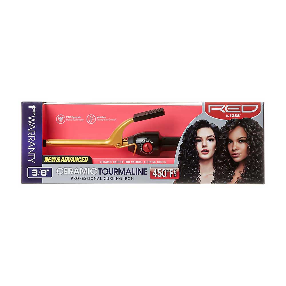 RED by KISS Ceramic Tourmaline Professional Curling Iron – 3/8 Inch