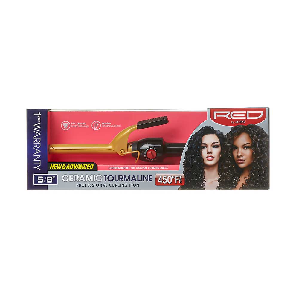 RED by KISS Ceramic Tourmaline Professional Curling Iron – 5/8 Inch