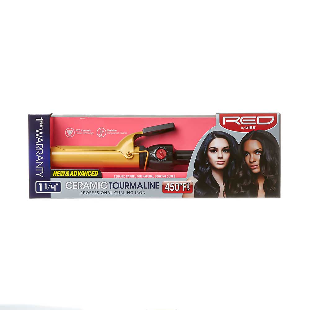 RED by KISS Ceramic Tourmaline Professional Curling Iron – 1 1/4 Inch