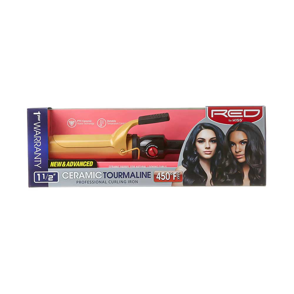 RED by KISS Ceramic Tourmaline Professional Curling Iron – 1 1/2 Inch