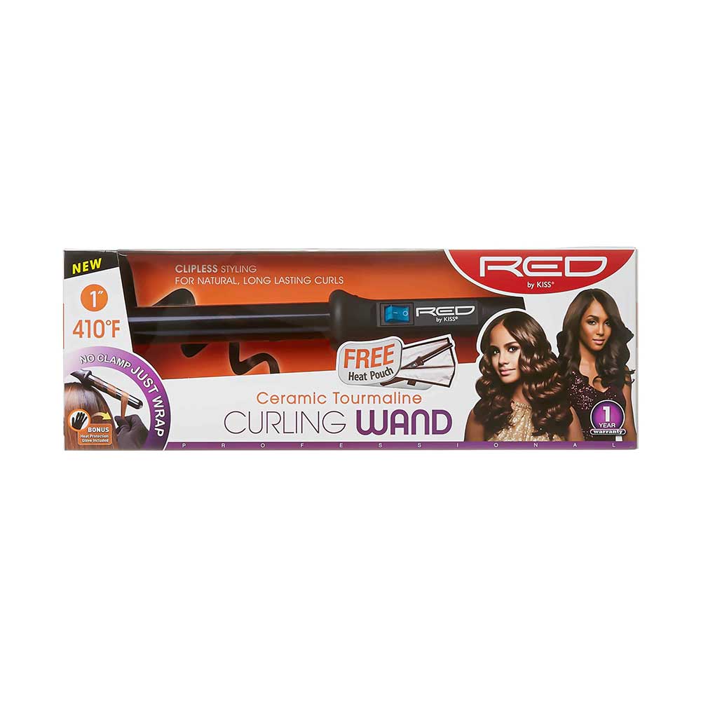 RED by KISS Ceramic Tourmaline Curling Wand – 1 Inch