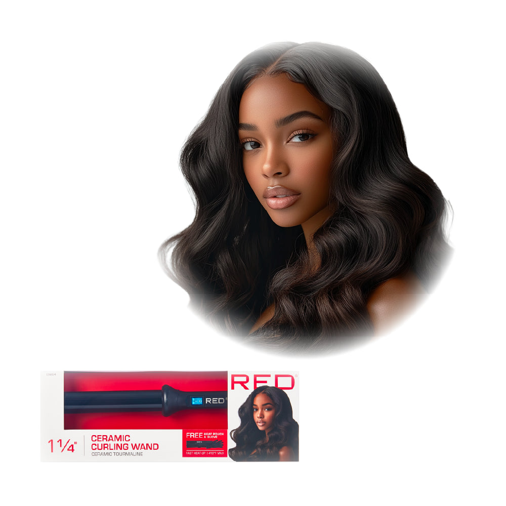 RED by KISS Ceramic Tourmaline Curling Wand – 3/4–3/8 Inch Tapered