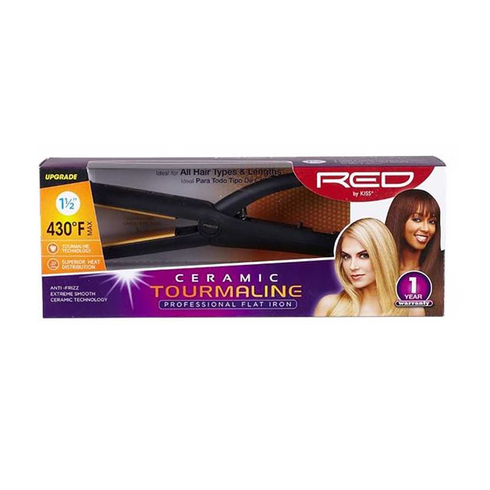 RED by KISS Ceramic Tourmaline Flat Iron – 1.5 Inch