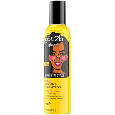 got2b Glued Smooth and Hold Mousse 8 oz bottle on white background