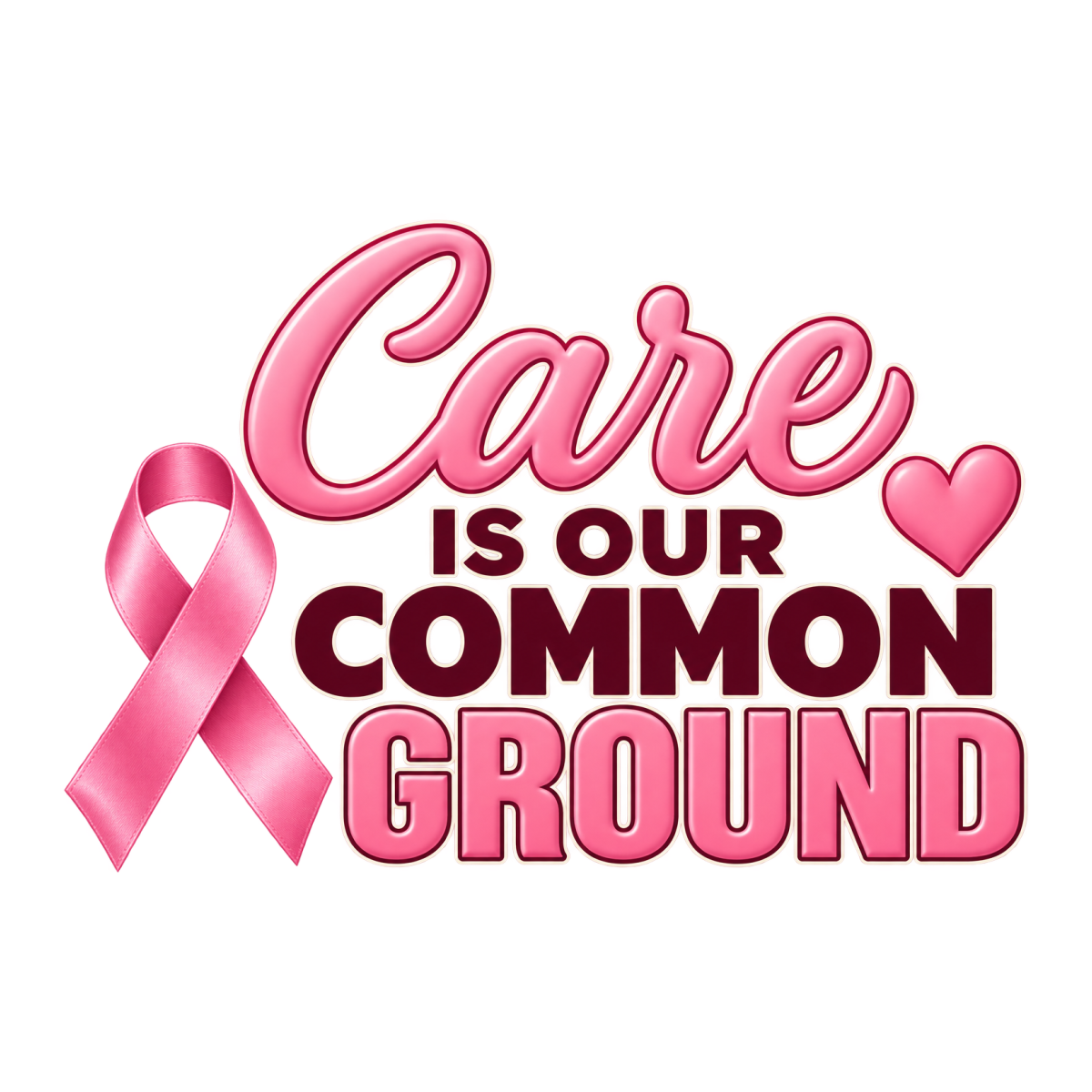 Care Is Our Common Ground physical DTF transfer artwork preview; shirt not included